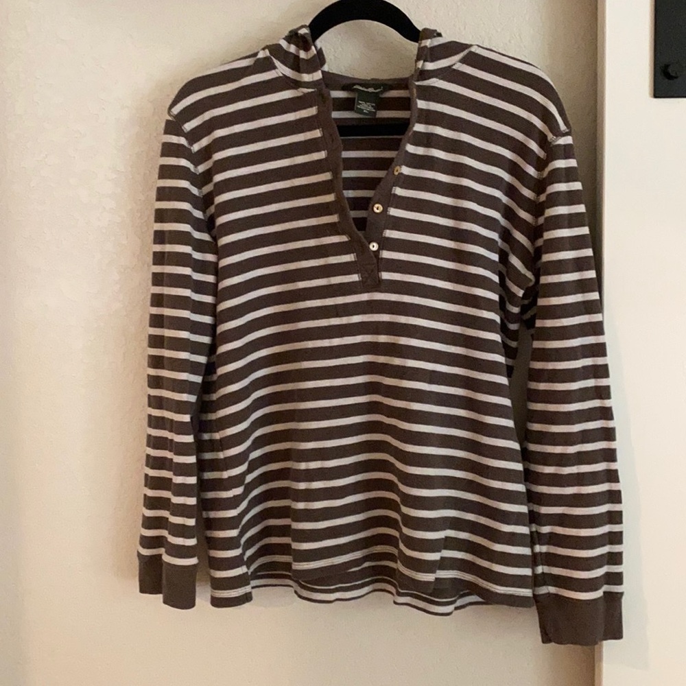 Eddie Bauer Striped Henley Hoodie